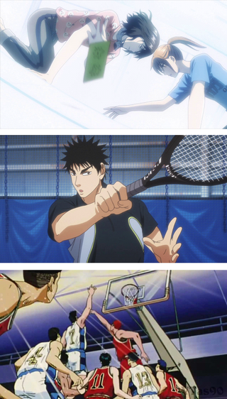 Chihayafuru (top), Baby Steps (middle), and Slam Dunk (bottom).